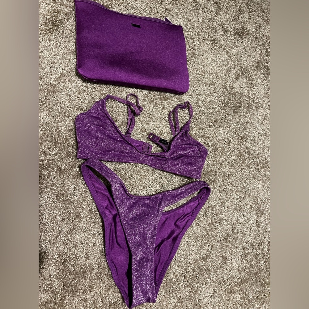 triangl swimwear Purple Shimmer Bikini Set